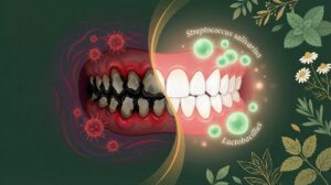 Healthy oral microbiome restoration - before and after comparison